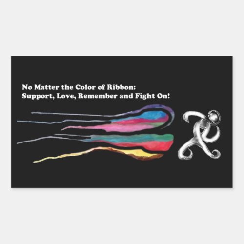 Fight Cancer All Ribbons Matter Rectangular Sticker