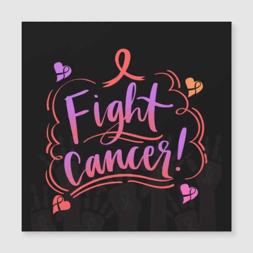 Fight Cancer Awareness Ribbon Magnetic Invitation
