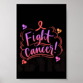Fight Cancer Awareness, Ribbon Poster