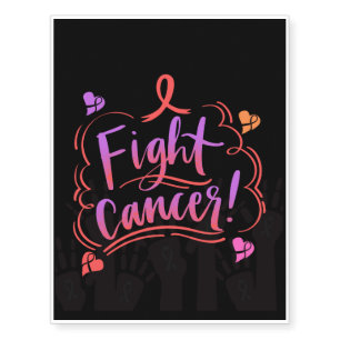 Fight Cancer Awareness, Ribbon Temporary Tattoos