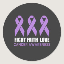 Fight Cancer Awareness Support Ribbon Classic Round Sticker