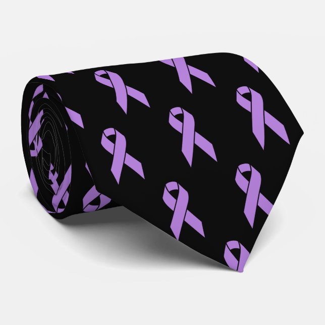 Fight Cancer Awareness Support Ribbon Neck Tie (Rolled)