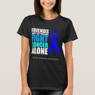 Fight Cancer Blue Heart Ribbon Colon T-Shirt