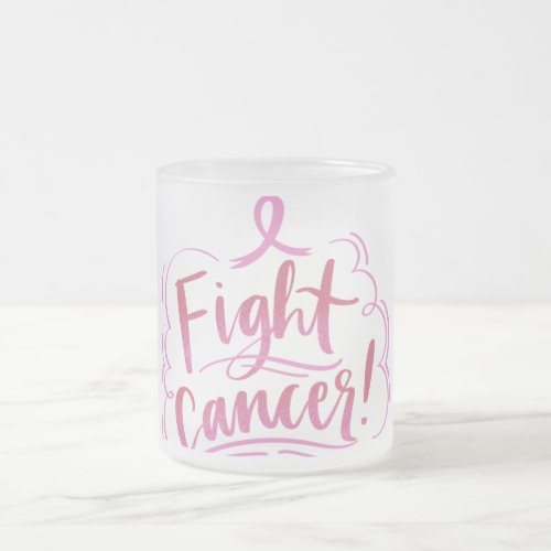 Fight Cancer Frosted Glass Coffee Mug