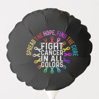 Fight Cancer in All and Every Color - Ribbons Flow Balloon