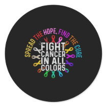 Fight Cancer In All And Every Color - Ribbons Flow Classic Round Sticker