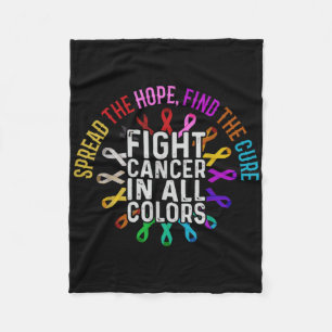 Fight Cancer In All And Every Color Ribbons Flow Fleece Blanket