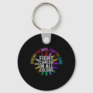 Fight Cancer In All And Every Color Ribbons Flow Keychain