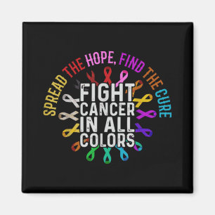 Fight Cancer In All And Every Color Ribbons Flow Magnet