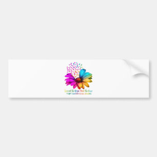 Fight Cancer in All and Every Color Ribbons Flower Bumper Sticker