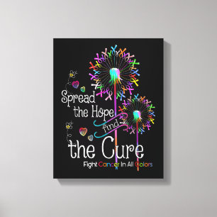 Fight Cancer In All And Every Color Ribbons Flower Canvas Print
