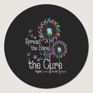 Fight Cancer In All And Every Color Ribbons Flower Classic Round Sticker
