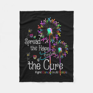 Fight Cancer In All And Every Color Ribbons Flower Fleece Blanket