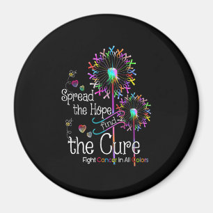 Fight Cancer In All And Every Color Ribbons Flower Magnet