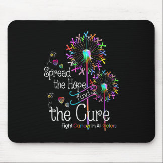 Fight Cancer In All And Every Color Ribbons Flower Mouse Pad
