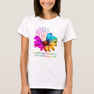 Fight Cancer in All and Every Color Ribbons Flower T-Shirt