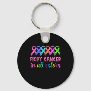 Fight Cancer In All Color Breast Cancer Awareness  Keychain