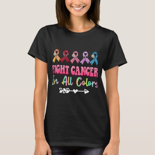 Fight Cancer In All Color Feather Breast Cancer Aw T_Shirt