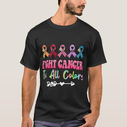 Fight Cancer In All Color Feather Breast Cancer Aw T_Shirt