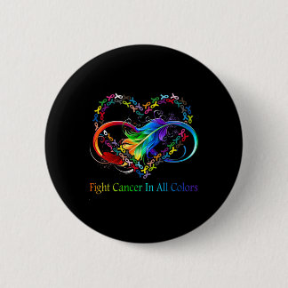 Fight Cancer In All Color Fight Cancer Feather Rib Button
