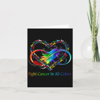 Fight Cancer In All Color Fight Cancer Feather Rib Card