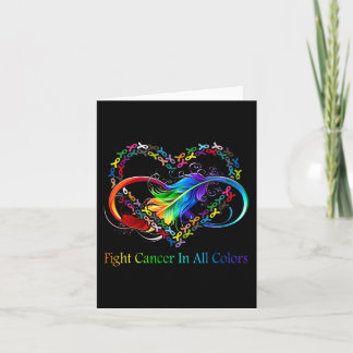 Fight Cancer in All Color Fight Cancer Feather Rib Card
