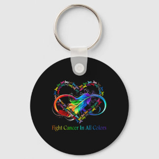 Fight Cancer in All Color Fight Cancer Feather Rib Keychain