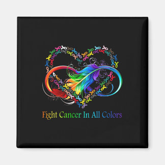 Fight Cancer in All Color Fight Cancer Feather Rib Magnet