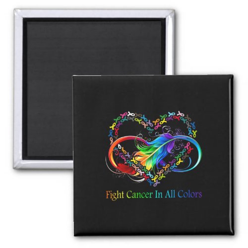 Fight Cancer in All Color Fight Cancer Feather Rib Magnet