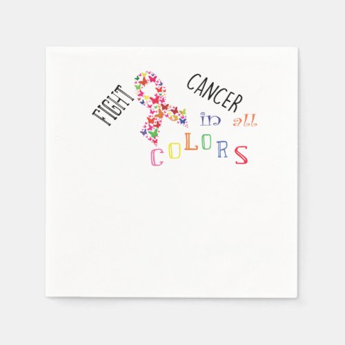 Fight Cancer In All Colors Breast Cancer Awareness Napkins