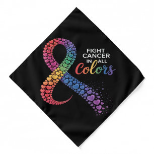 Fight Cancer In All Colors Rainbow Ribbon Support Bandana