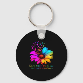 Fight cancer in and every color ribbons flower keychain