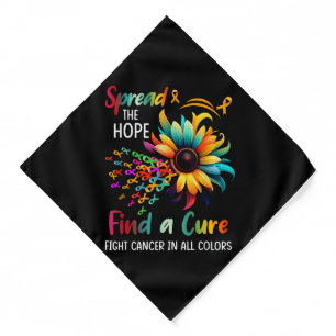 Fight Cancer in Spread-Hope Find A Cure Sunflower Bandana