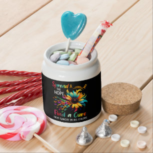 Fight Cancer in Spread-Hope Find A Cure Sunflower Candy Jar