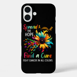 Fight Cancer in Spread-Hope Find A Cure Sunflower iPhone 16 Plus Case