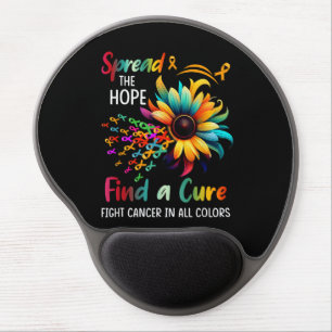 Fight Cancer in Spread-Hope Find A Cure Sunflower Gel Mouse Pad