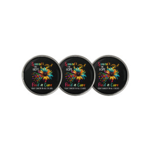 Fight Cancer in Spread-Hope Find A Cure Sunflower Golf Ball Marker