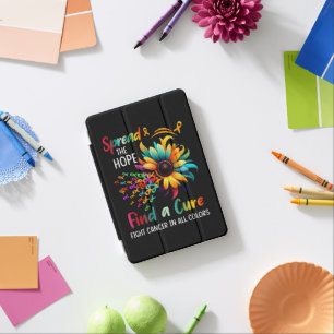 Fight Cancer in Spread-Hope Find A Cure Sunflower iPad Mini Cover