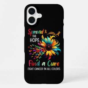 Fight Cancer in Spread-Hope Find A Cure Sunflower iPhone 16 Plus Case