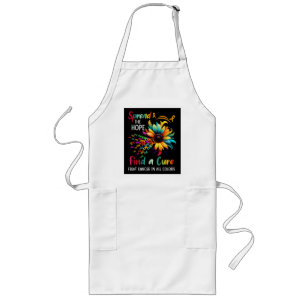Fight Cancer in Spread-Hope Find A Cure Sunflower Long Apron