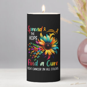 Fight Cancer in Spread-Hope Find A Cure Sunflower Pillar Candle