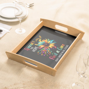 Fight Cancer in Spread-Hope Find A Cure Sunflower Serving Tray