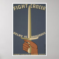 Fight Cancer Vintage WPA Poster
