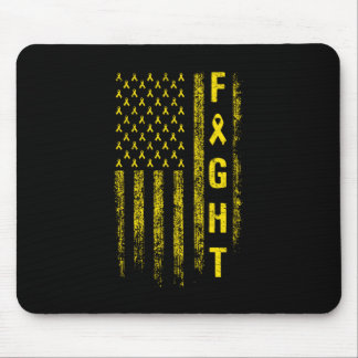 Fight Childhood American Flag Cancer Awareness Mouse Pad