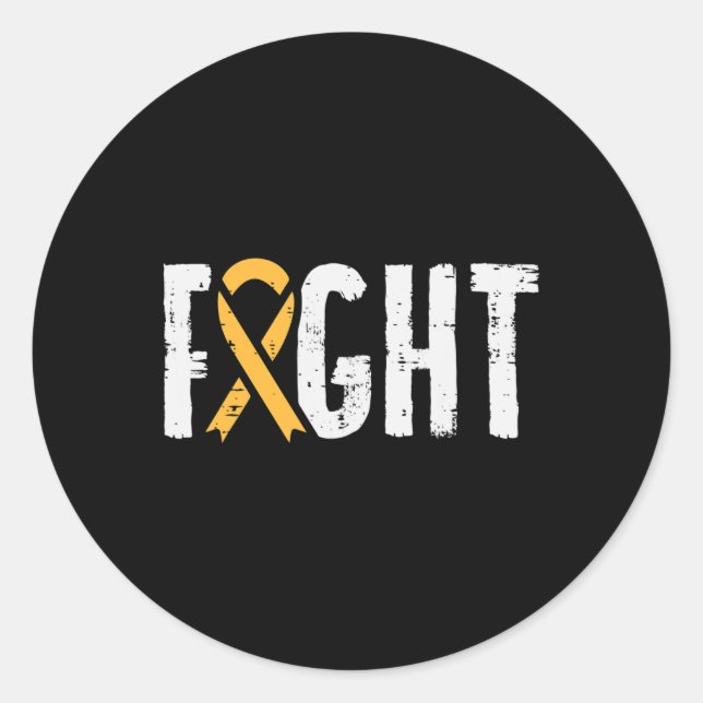 Fight Childhood Cancer Ribbon Awareness Support Wa Classic Round Sticker (Front)