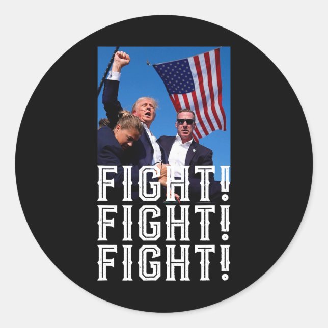 Fight  classic round sticker (Front)