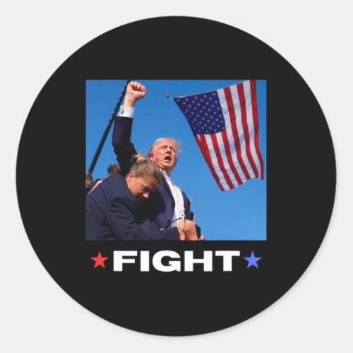 Fight  classic round sticker