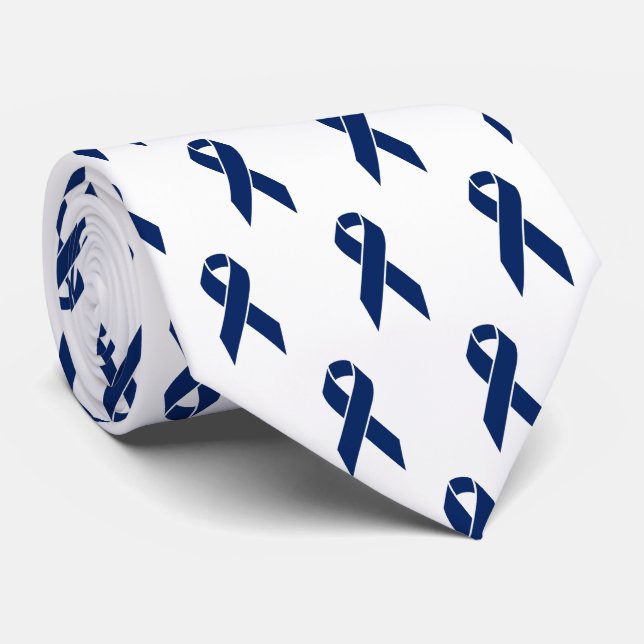 Fight Colon Cancer Awareness Support Ribbon Neck Tie (Rolled)