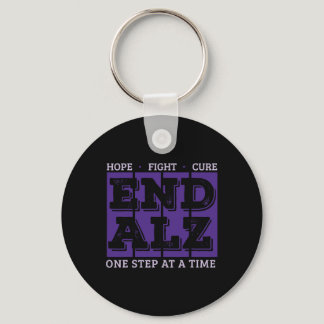 Fight Cure EndAlzheimer One Step At A Time Heimer' Keychain