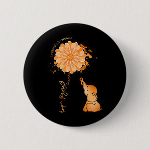 Fight Cure Sunflower Elephant Leukemia Awareness  Button